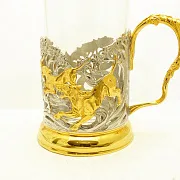 Подарочный латунный подстаканник «Охота на кабана» — фотография 4