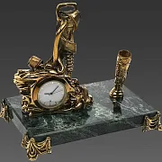 Бронзовые часы «Шахтёрские» с одним пеналом — красивый подарок — фотография 2