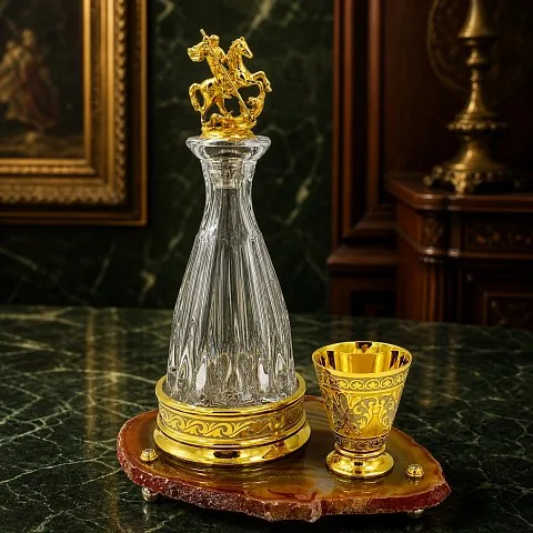 Графин "Георгий Победоносец" на агате. Златоуст — красивый подарок