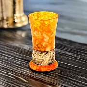 Стопка для водки из камня (янтарь) в подарок — фотография 1