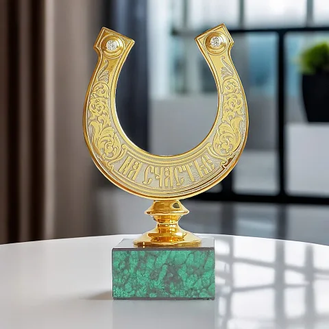 Подарочная декоративная подкова "Малахит". Златоуст