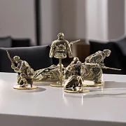 Ручная работа: Бронзовый набор солдатиков «Советские снайперы», 5 шт., 1:35 — фотография 1