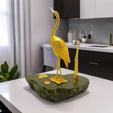 Подставка для колец «Цапля» на змеевике в подарок