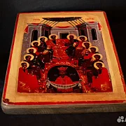 Икона деревянная "Сошествие Святого Духа" — оригинальный подарок — фотография 3