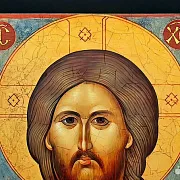 Икона "Христос Вседержитель" дерево, ручная работа — красивый подарок — фотография 3