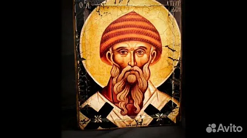 Икона авторская "Св. Спиридон Тримифунтский" — красивый подарок