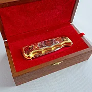 На память: Позолоченный складной нож «Гризли» №2 — фотография 9