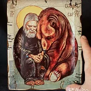 Икона " Серафим Саровский" Старение — оригинальный подарок — фотография 2