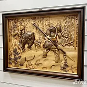 Резная картина «Охотник» 60×46 см — оригинальный подарок — фотография 3