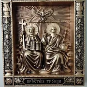 Резная икона Пресвятая Троица (Новозаветная) — необычный подарок — фотография 8