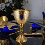 Кубок для вина "Лазурит". Златоуст — красивый подарок — фотография 1