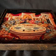 На память: Тайная вечеря. Дерево, левкас, ручная работа — фотография 3