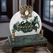 Часы «Россия» с гербом и подставками — красивый подарок — фотография 1
